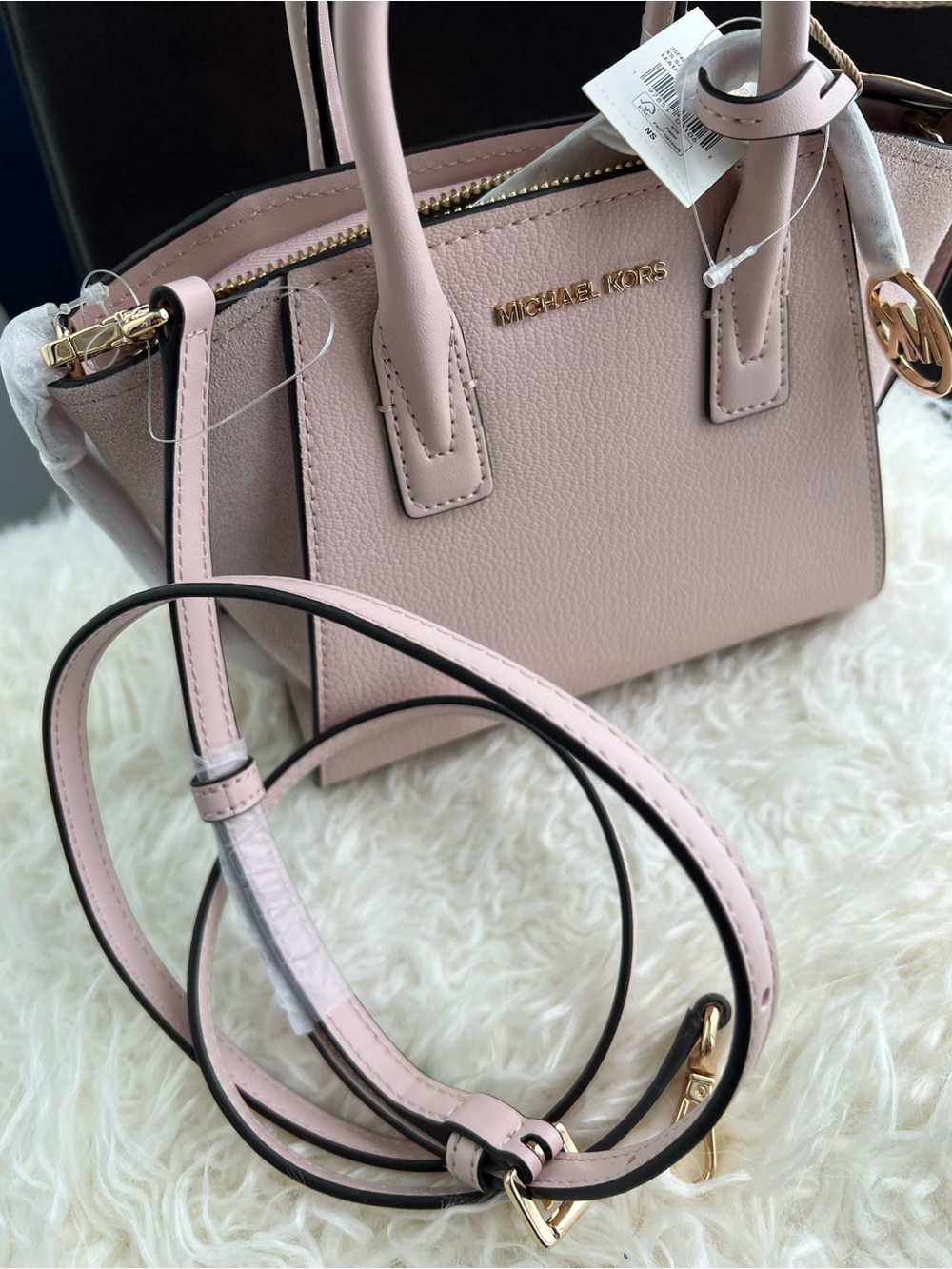 Michael Kors Avril Small Leather and Suede Satchel - Picture 3 of 9
